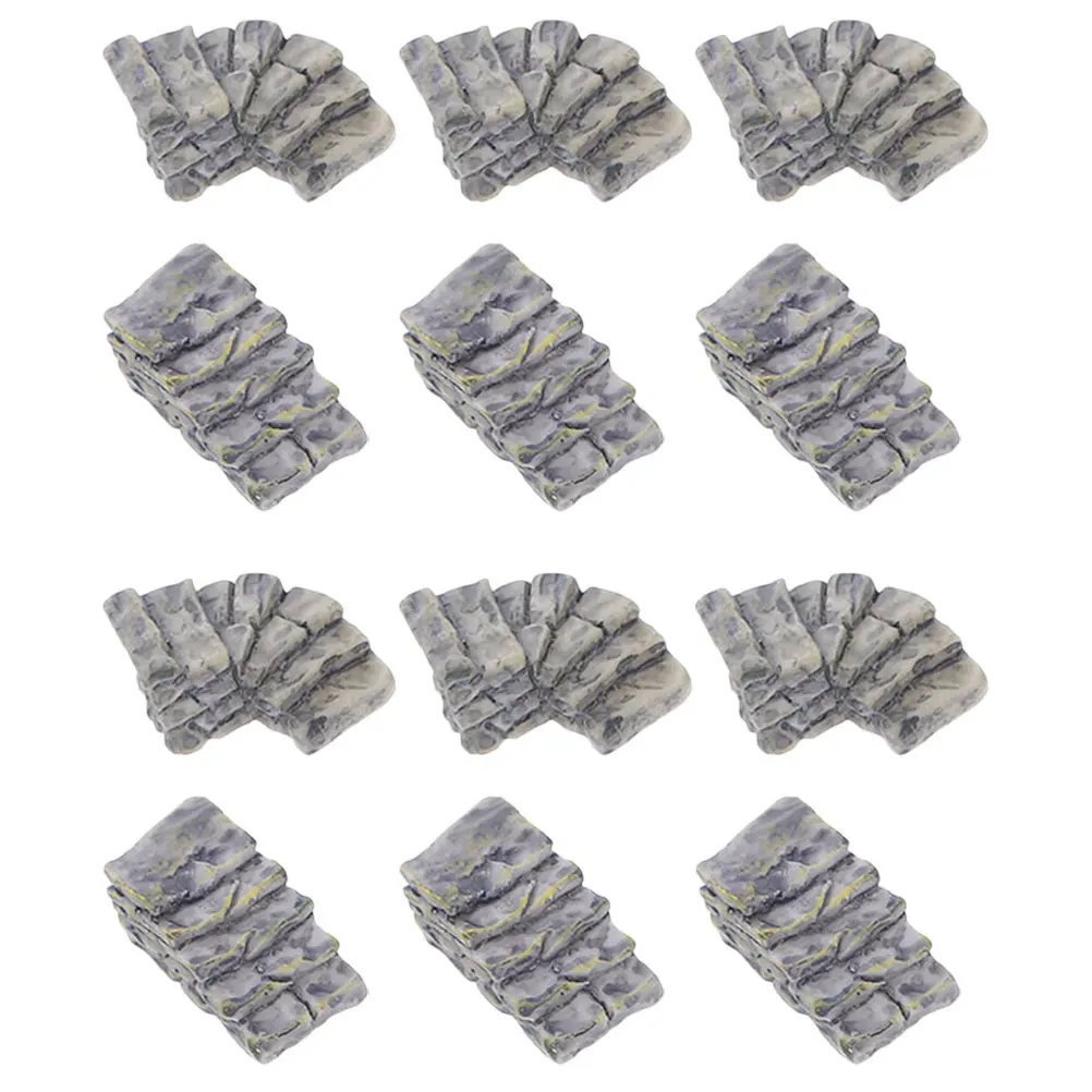 

16pc Mini Stone Steps: Fairy Garden Resin Decors - Micro Landscape Stairs Ornaments - Dollhouse Accessories - Mini Stone Pathway