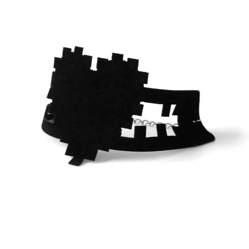 652F سوار الكفة القوطية Y2K سوار القلب أزياء المجوهرات الكفة معصم الشرير بانك أسود هدية للنساء فتاة الزوجة أخت