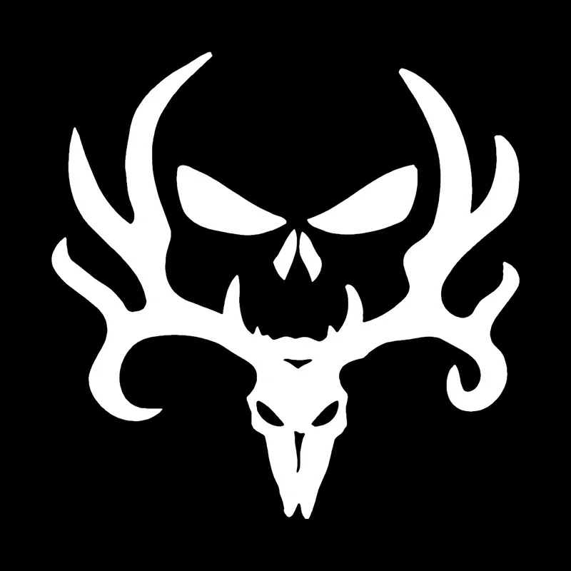 JPCT cartoon bone hunting deer decal for RV, bicycle, helmet waterproof and scratch resistant creative sticker length 15cm