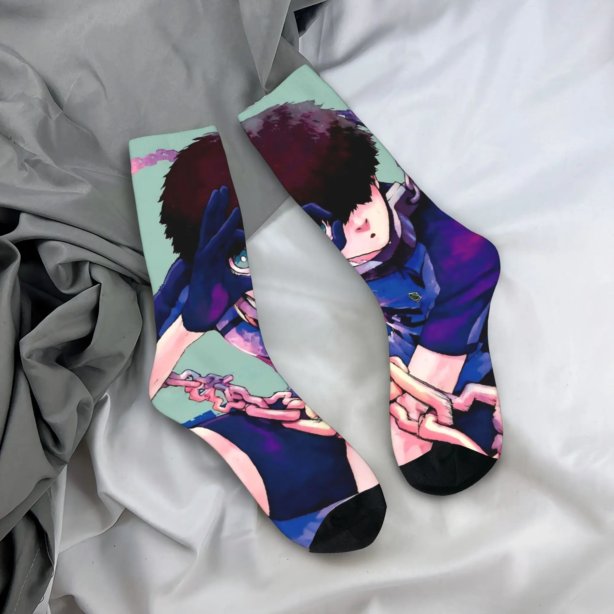 Winter Warm Cool Men's Women's Rin Itoshi Blue Locks Anime Socks  Non-slip Basketball Socks