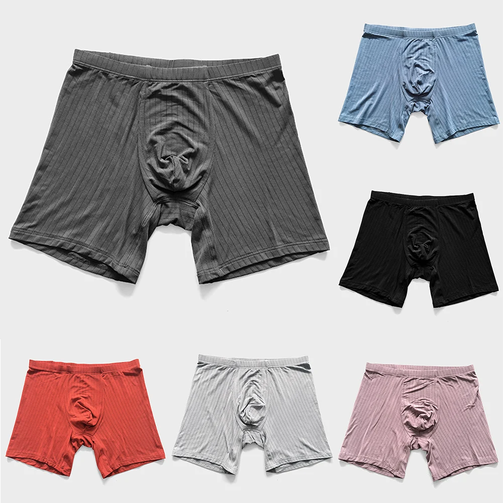 

Cozy and Stylish Men's Boxer Briefs Solid Modal Underwear Panties Middle Waist Lingerie Shorts Available in Multiple Colors