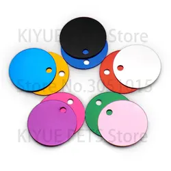 Wholesale 20Pcs Round Shape Aluminum Pet ID Tag 2 Sided Custom Engraved Dog Cat Pet Name Phone Number ID Tag Charm Personalized