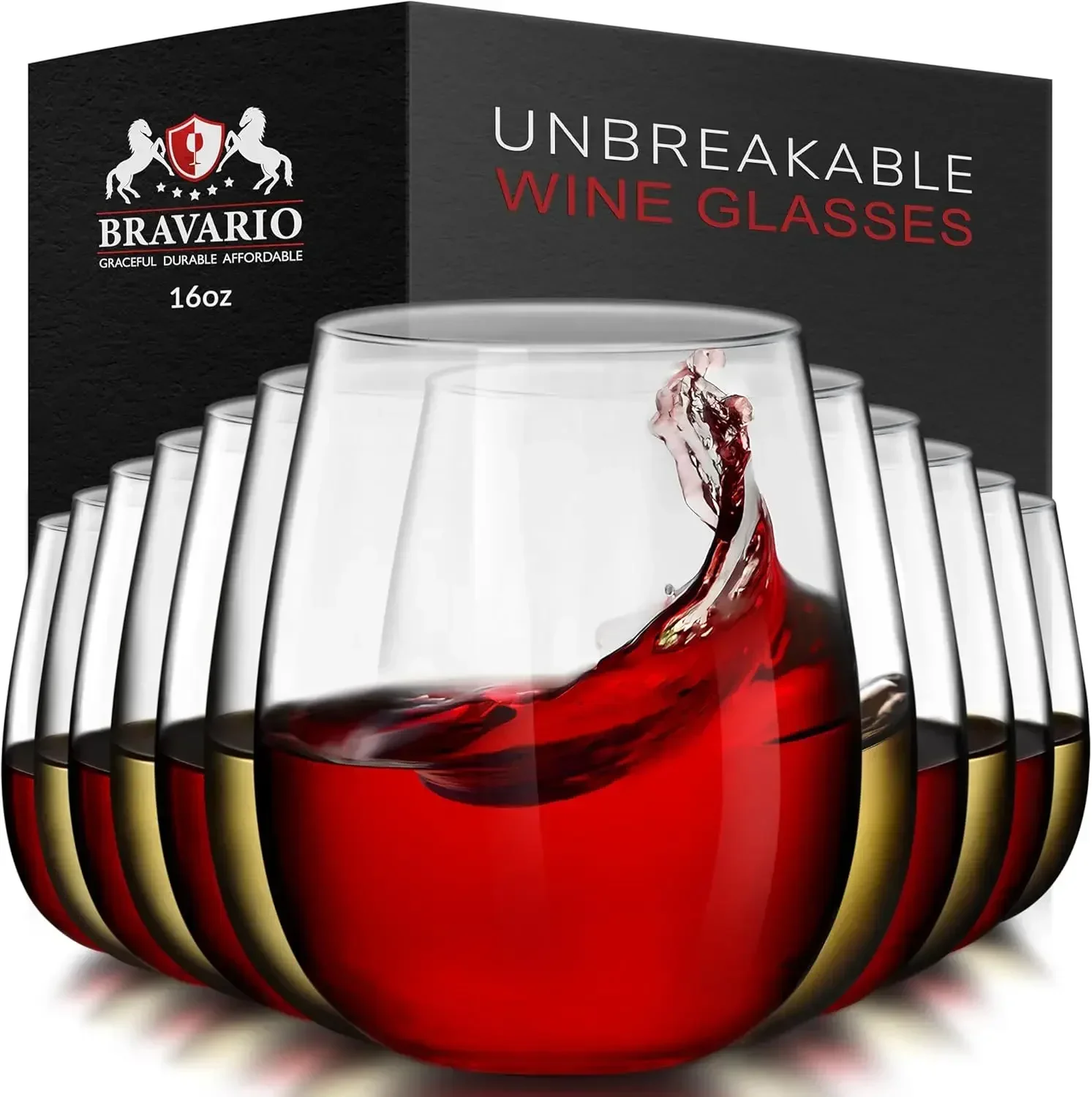 

Unbreakable Stemless Plastic Wine Glasses | Reusable Shatterproof 100% Tritan Plastic Dishwasher-Safe BPA-free Awesome f