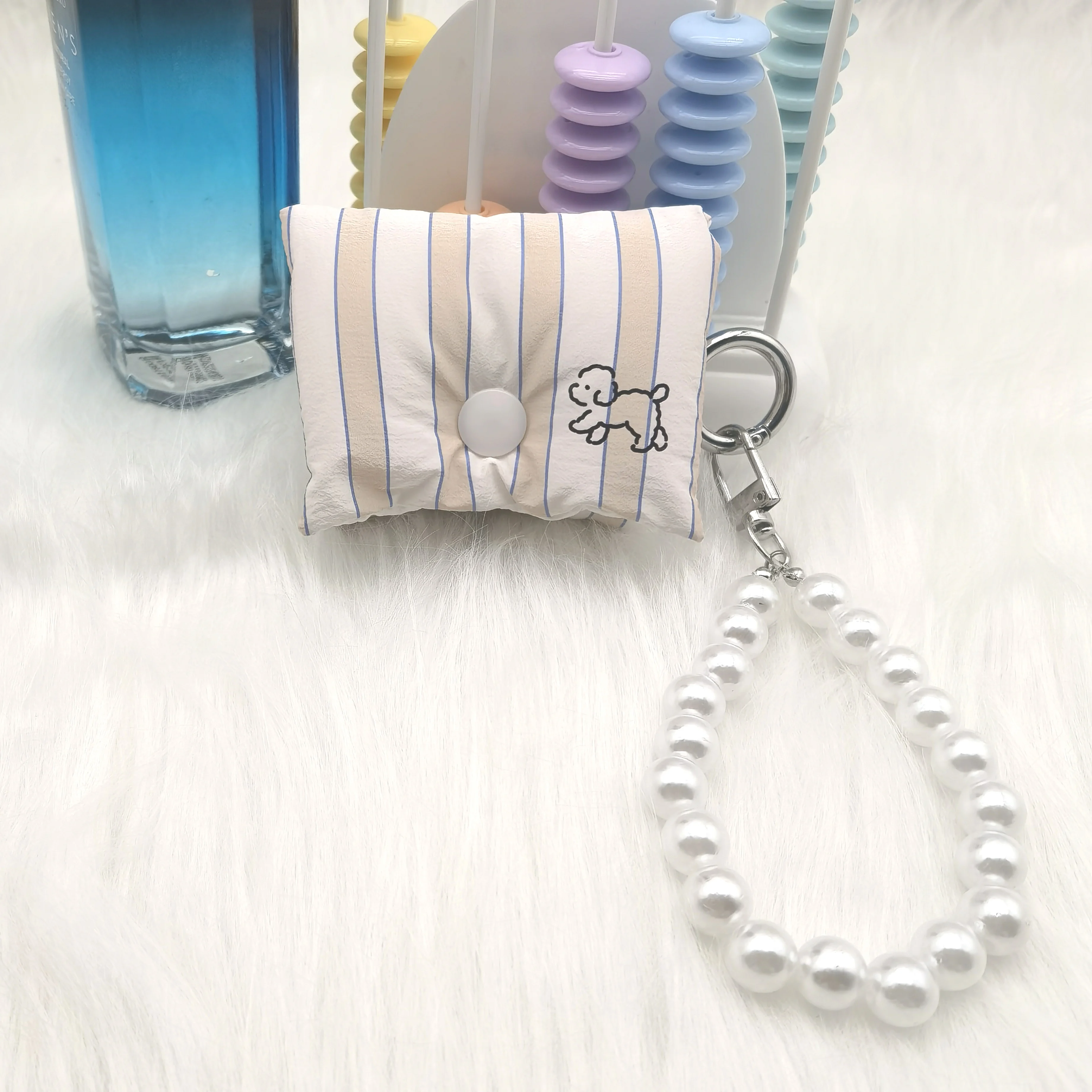 

Winter Cozy Down Cotton AirPods Case Cover for Girls - Compatible with AirPods 3/4/Pro - Soft Plush with Wrist Beaded Strap