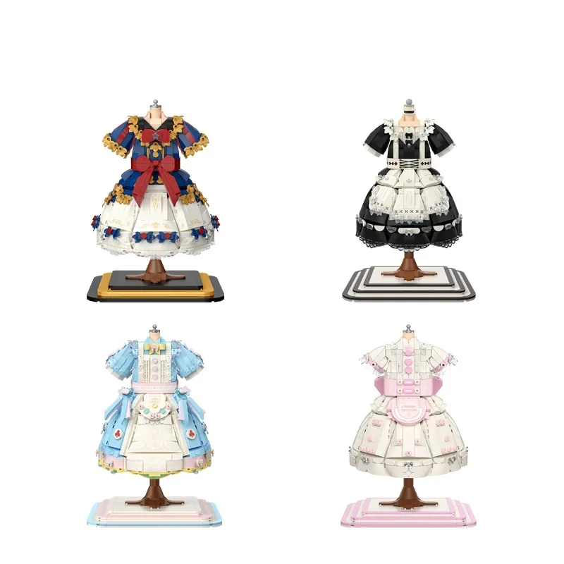 

Kawaii Lolita Clothing Building Block Second Element DIY Girl Dress Model Micro Mini Brick Figures Toys for Girls Birthday Gift