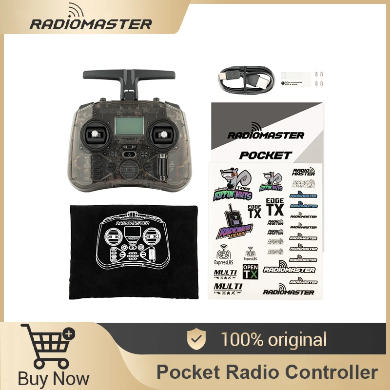 Radiomaster Pocket Hall Gimbal Transmitter Remote Control Portable Lightweight Built In LED Light Foldable Antenna 100% Original - image 1 of 6