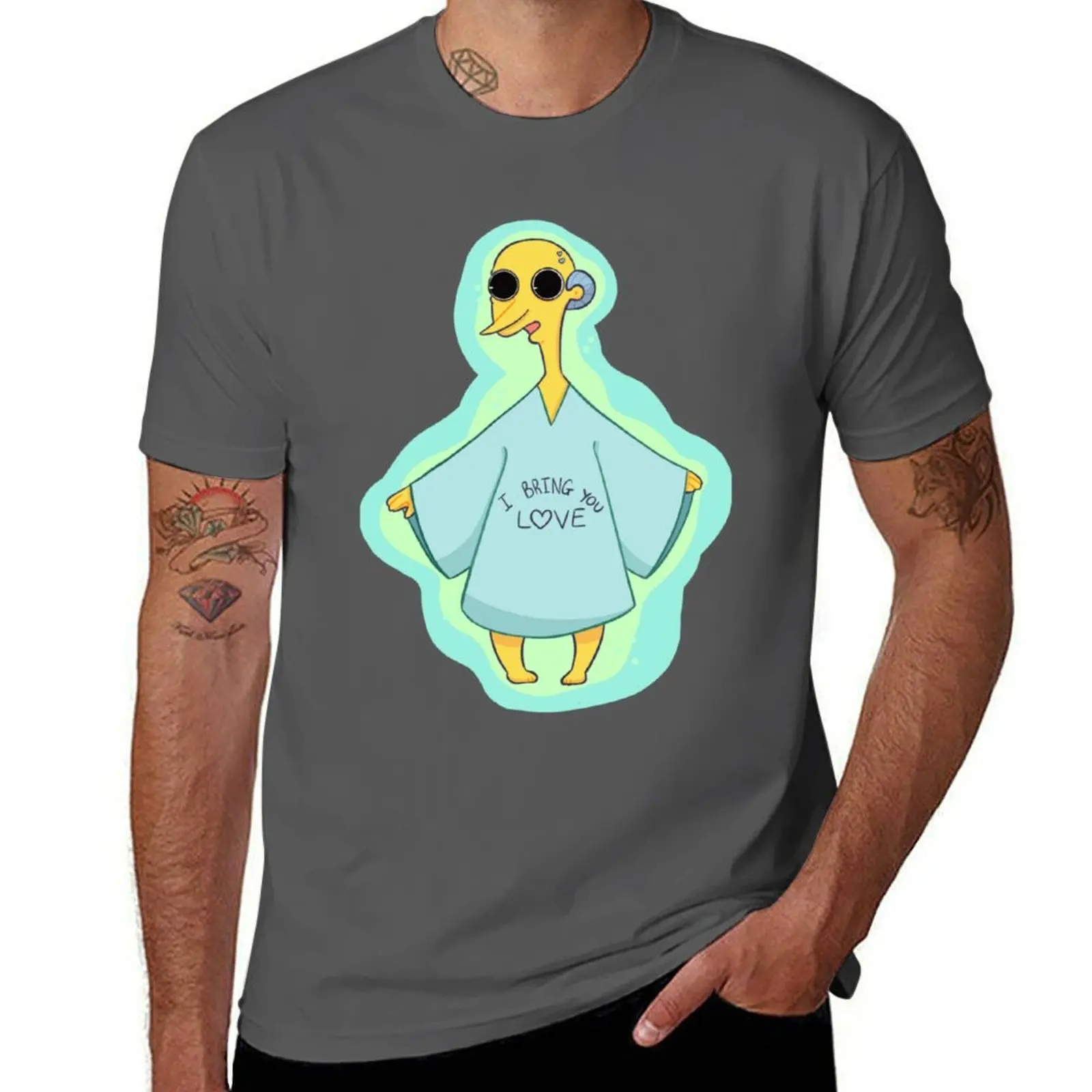 Alien Mr Burns T-Shirt Classic Crew Neck Cotton T-Shirt