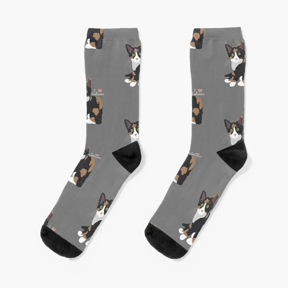 

I Love Calicos Socks shoes snow anime tennis Socks For Girls Men's