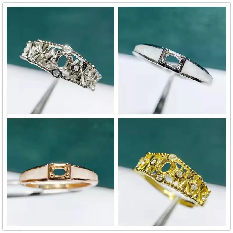 

MeiBaPJ 3*4 эллиптический камень 925 Стерлинговое Серебро модное кольцо держатель DIY пустая поддержка для женщин Изящные очаровательные ювелирные изделия