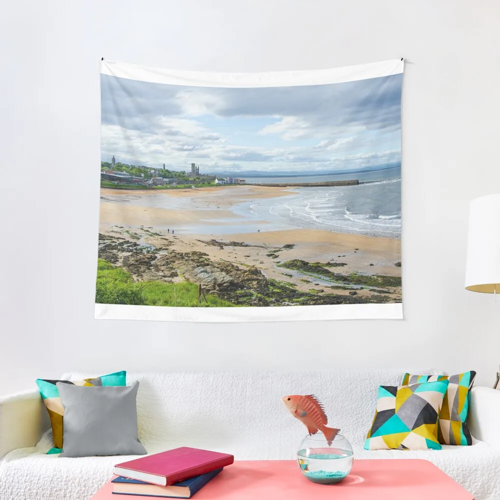 St Andrews East Sands From Kinkell Braes, Scotland Tapestry Wall Decoration House Decorations Tapestry