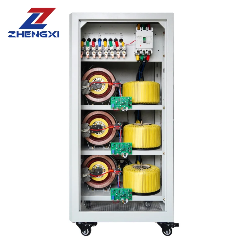SJW3 80KVA 100KVA High Power LCD Display SVC 380v 3 Phase Automatic AC Voltage Regulators/Stabilizers 380v LCD Display Three