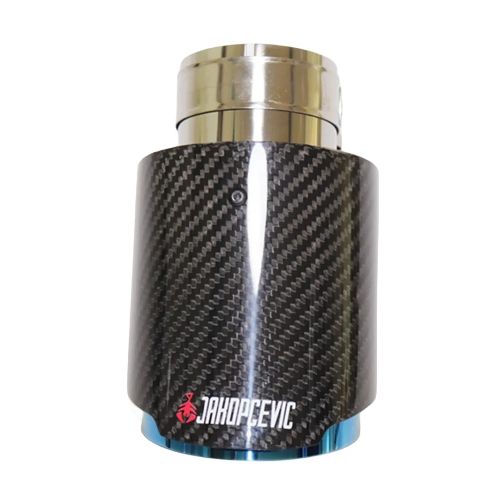 

Глянцевый карбоновый глушитель для выхлопной системы автомобиля, прямой универсальный, синий, из нержавеющей стали, декоративный