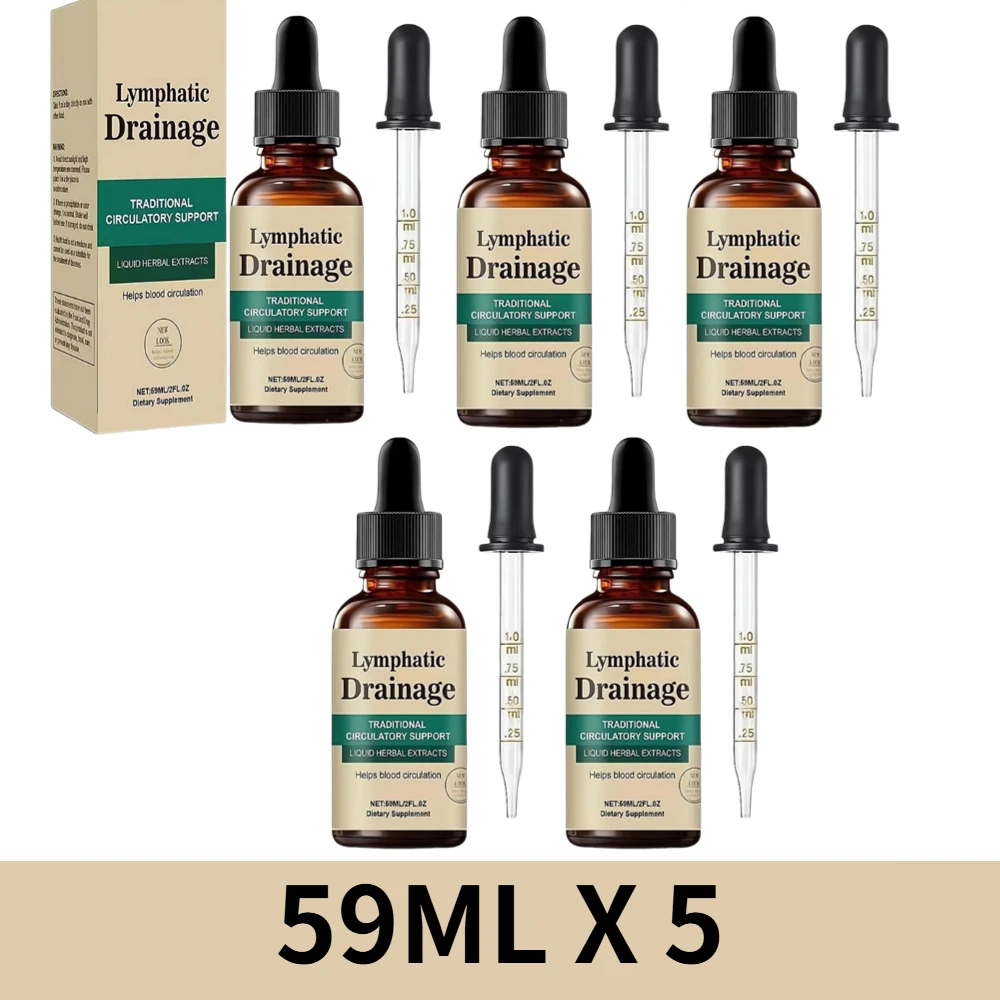 1-10Box Lymfedrainagedruppels 59ml, natuurlijke kruidenextracten voedingssupplement voor unisex circulatietoereikende ondersteuning verlichting zwelling