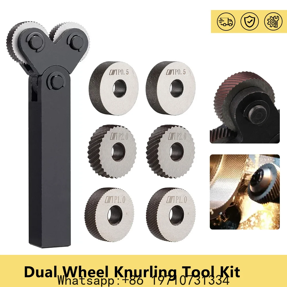 7pcs-dual-wheel-knurling-tool-kit-05mm-1mm-2mm-diagonal-wheel-linear-pitch-knurl-set-steel-lathe-cutter-wheel-knurling-tool-set