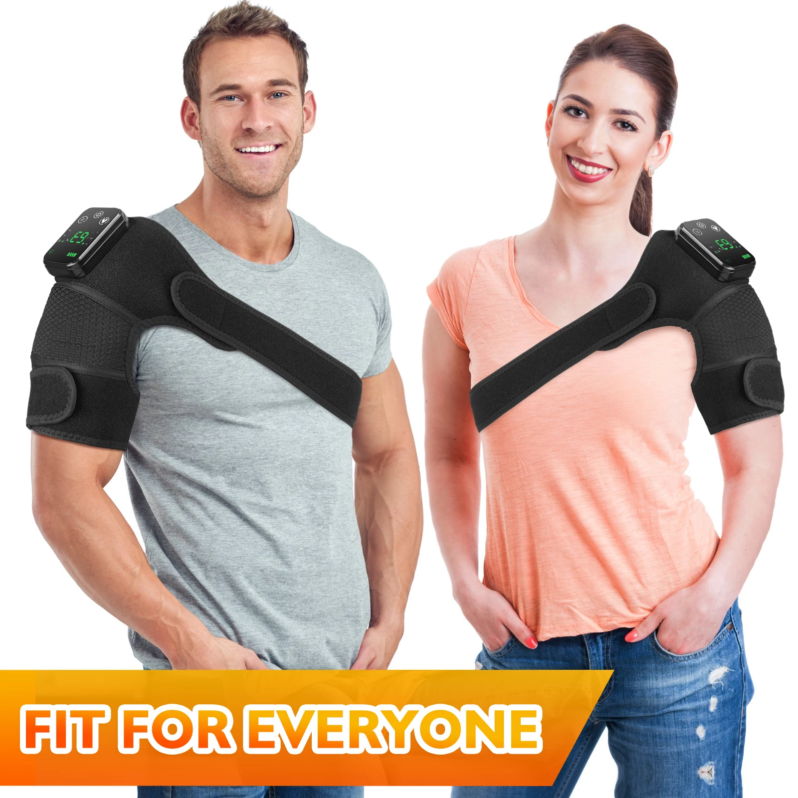 Electric Heating Shoulder Pad Vibration Massage Belt Thermal 3 in 1 Shoulder Brace for Knee Elbow Joint Blood Circulation