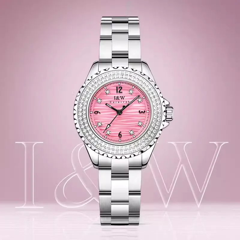 

Switzerland Made Watch for Women CARNIVAL Brand Luxury Diamond Quartz Watch Ladies Fashion Waterproof Sapphire Clock Reloj Mujer