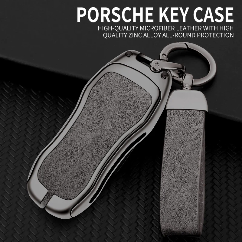 Funda de aleación de Zinc para llave inteligente de coche, carcasa Fob adecuada para Porsche New Cayenne Panamera 911 992 Taycan, accesorios para coche