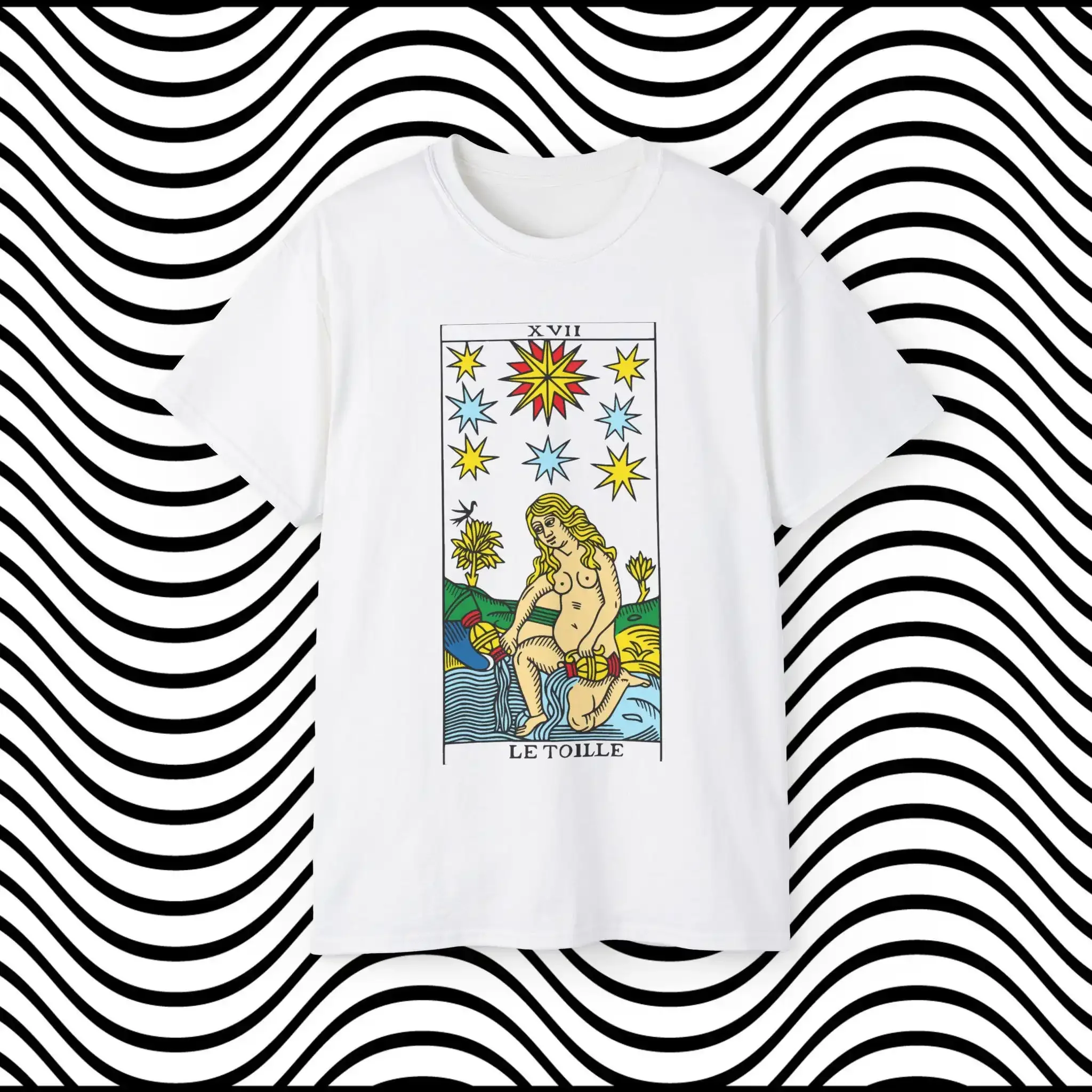 Tarot de Marseilles L Étoile The Star Ultra Cotton T Shirt