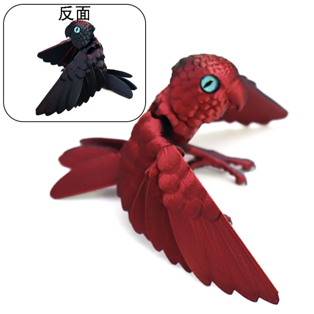 

Simulated Eye 3D Printed Parrot Model Flexible Animal Sparkling 3D Printed Parrot Animal Poseable Joints Laser