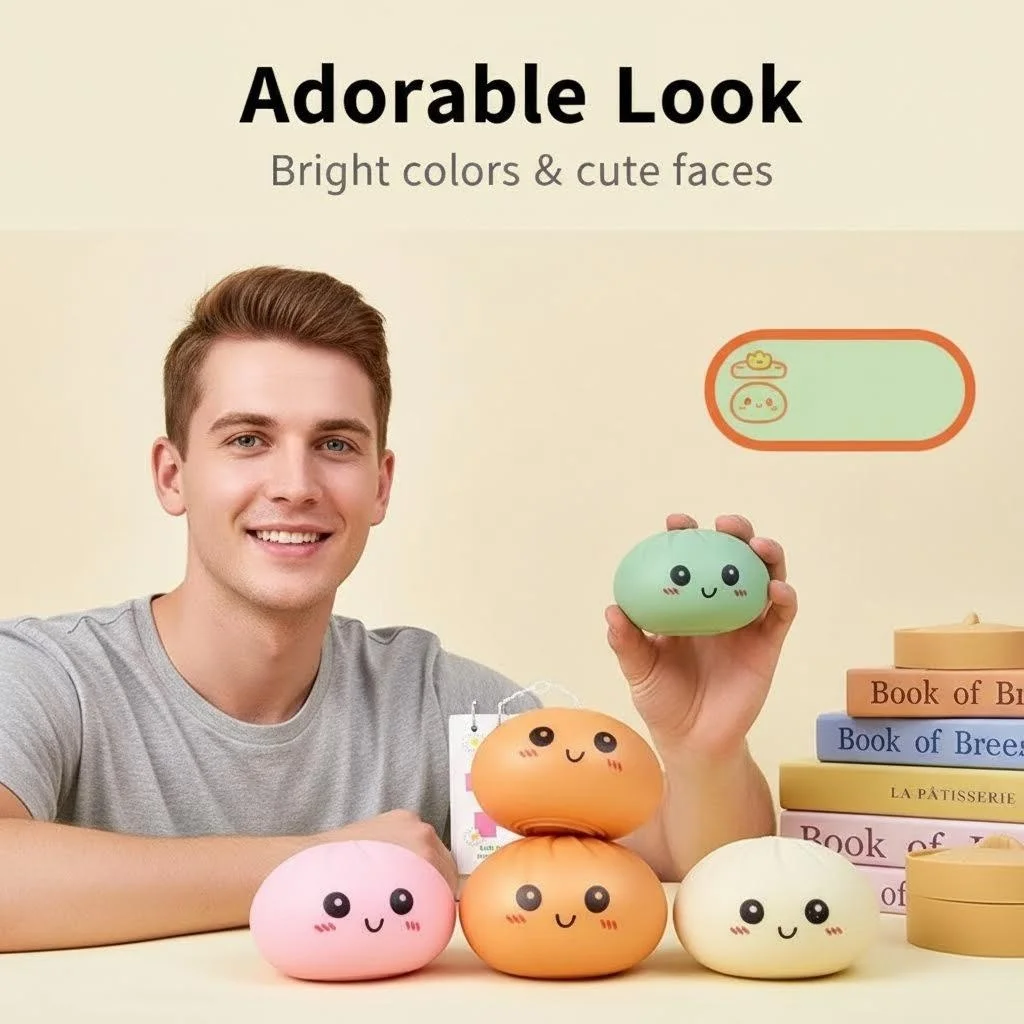 

Creative Shaped Toys Colorful Dumpling Squishes Stress Balls Reusable Low Rebound Decompression Toys Unique Home Decoration Gift