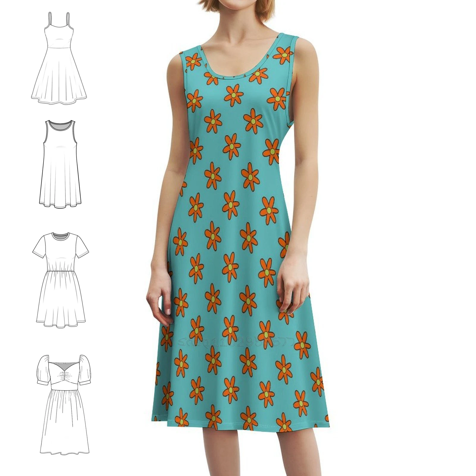 آلة الغموض زهرة نمط المرأة الهيب هوب الشارع الشهير اللباس الرسم طباعة حزب نادي ارتداء آلة الغموض الأزرق البرتقالي #1