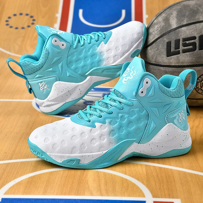 2024 Spring and Autumn New High-top Basketball Shoes, Fashionable Boys' Anti-slip, Wear-resistant and Waterproof Sports Shoes