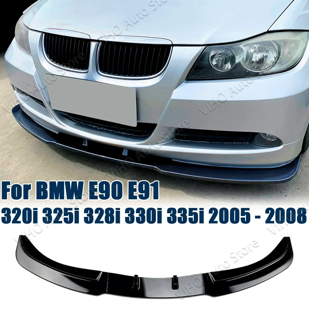 

Carbon Look E90 E91 LCI Facelift передний бампер спойлер для BMW 3 серии 318i 320i 330i 2005-2008 Canard Lip Diffuser