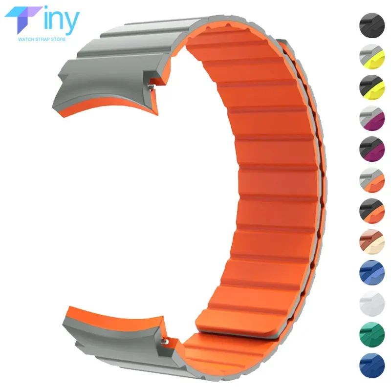 Silicone Strap for Samsung Galaxy Watch 7 6 5 4 40mm 44mm Band 6 4 Classic 43mm 47mm 42 46mm No Gaps Magnetic Bracelet 5Pro 45mm