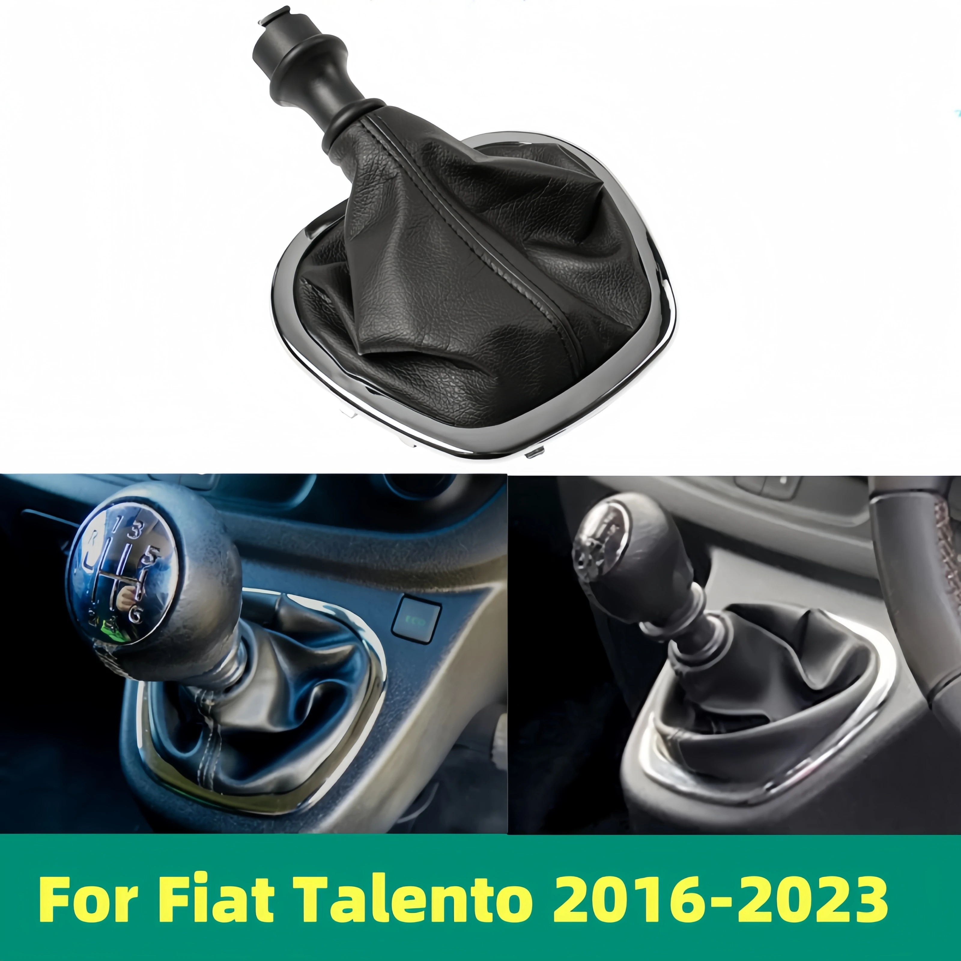 

Car Gear Shift Knob Collars Pu Leather Gaitor Boot Cover For Fiat Talento 2016-2023 Renault Trafic III Opel Vivaro B Accessories