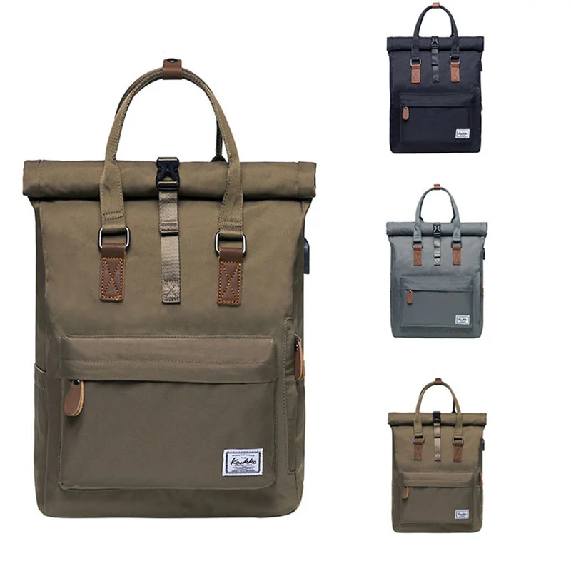 

Men Backapck Simple Vintage Canvas Backpack Satchel Rucksack School Bag Travel Camping High Capacity Laptop Notebook s