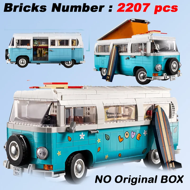 Auf Lager Die T2 Camper Auto Van Modell Bausteine DIY Ziegel Spielzeug Für Kinder Erwachsene