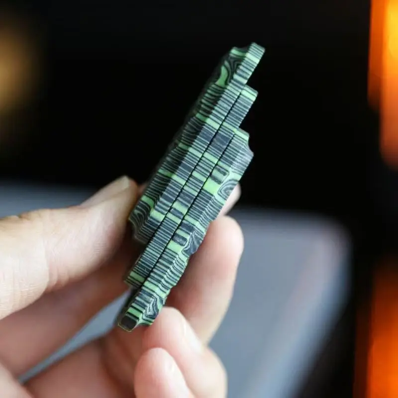 Resin Fiber Three Layer Direct Push EDC Push Card Magnetic Structure PPB Click Coin Portable Fidget Toy for Adult Stress Relief