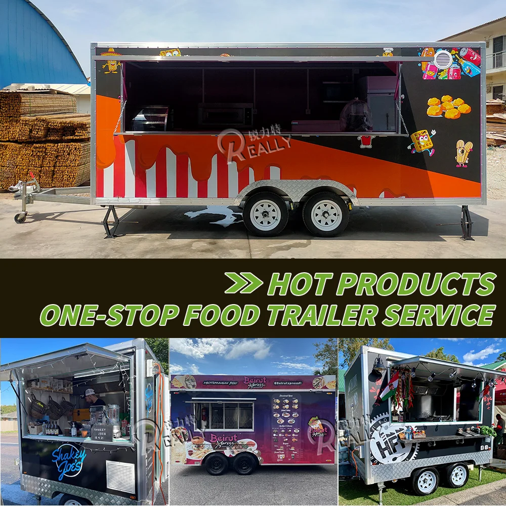 Customizable Stainless Steel Fast Food Truck Hot Dog Pizza Coffee Ice Cream Mobile  Food Trailer With Full Equipment - Image 4