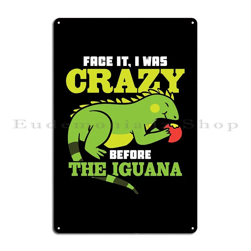 Iguana Metal Plaque Rusty Garage Garage Designing Mural Tin Sign Poster