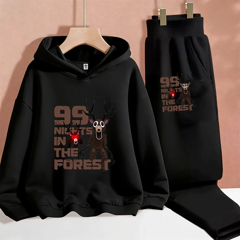 

99 Nights in The Forest Children Clothing Hoodie Set Boy Girl Long-sleeved Sweatshirts Tops 2-13 Years Old Kid Trucksuit Clothes