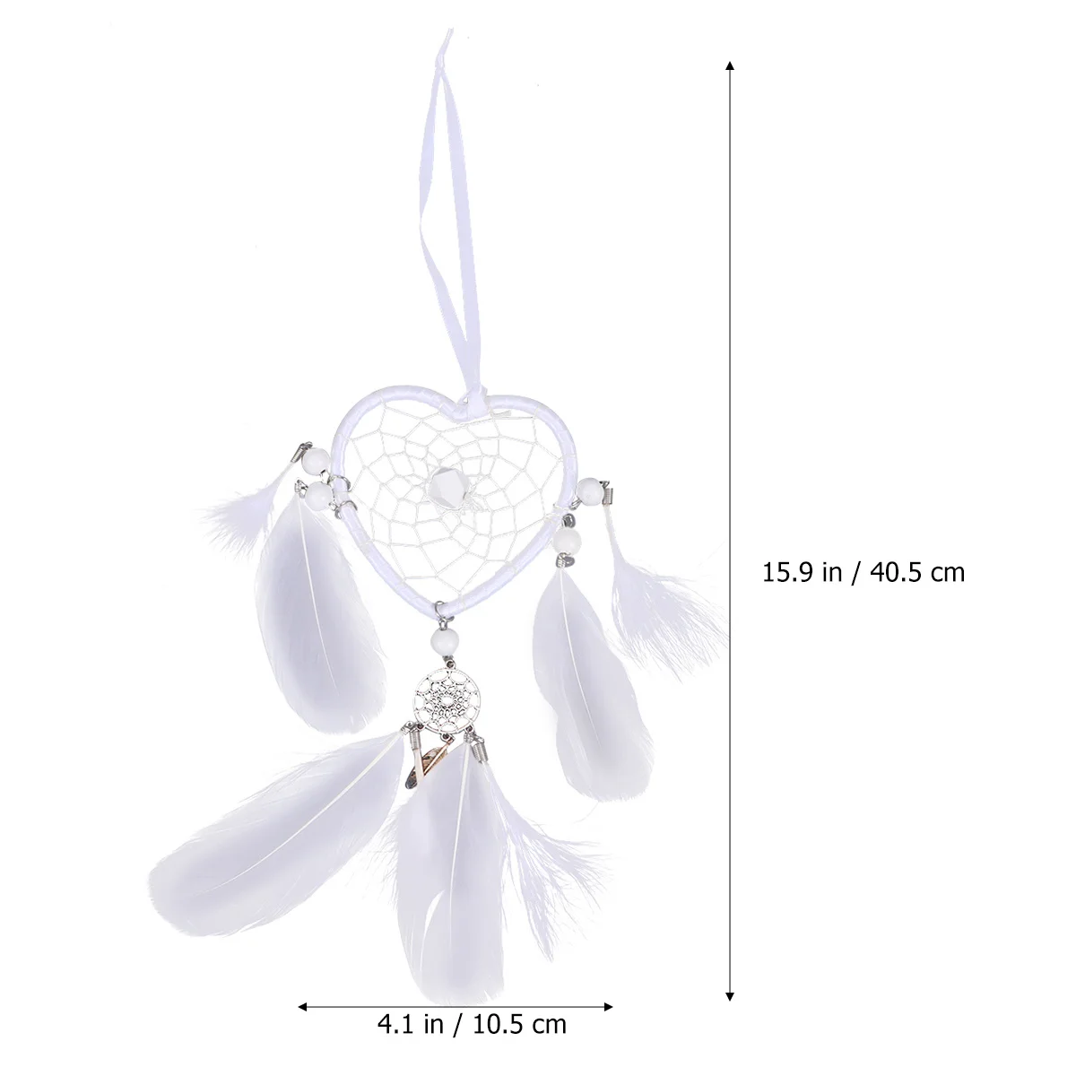 

Breathtaking Heart Shaped Dream Catcher Pendant Hanging Deocr for Bedroom Living Space White Hanging Decoration