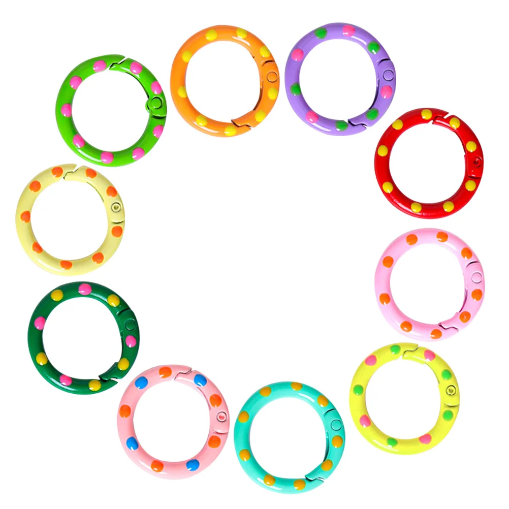 10 pz Anello con clip a molla Anelli di rilegatura in metallo per carte a fogli mobili Chiavi Flashcard Raccoglitore Forniture Ufficio Scuola Organizzazione domestica