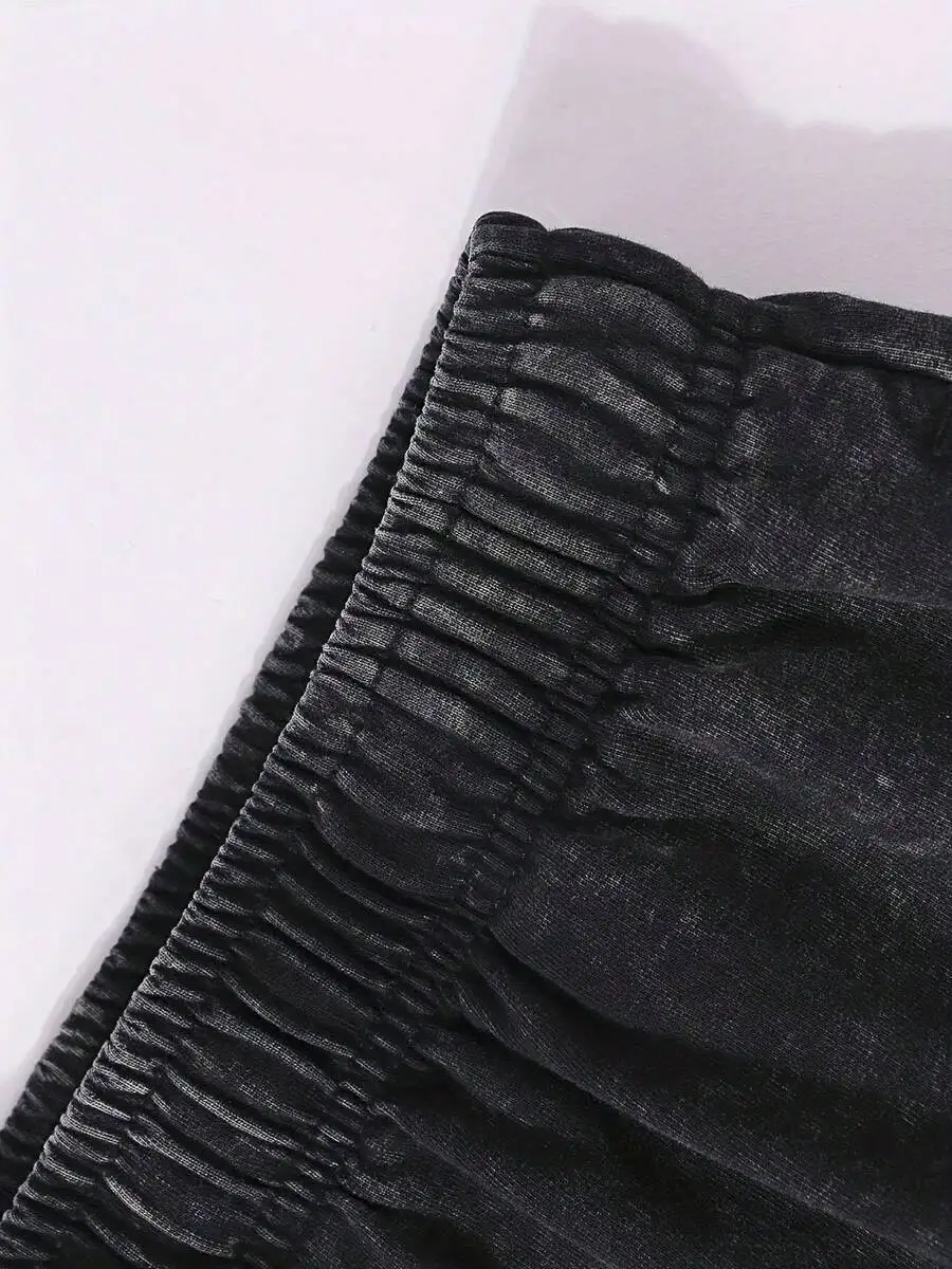 

Mens Vintage Washed Cotton Shorts With Elastic Waist Loose Fit Summer Casual Outdoor