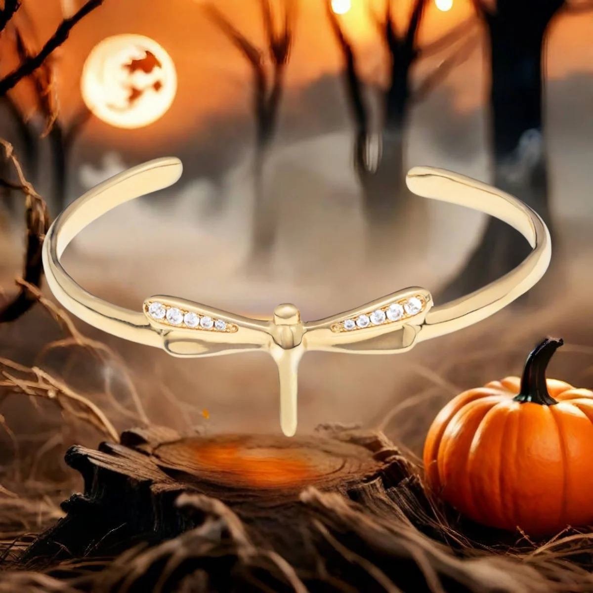 

2025 UNOde50 Original New Product Gold Personalized High end Dragonfly Open Bracelet Women's Festival Gift