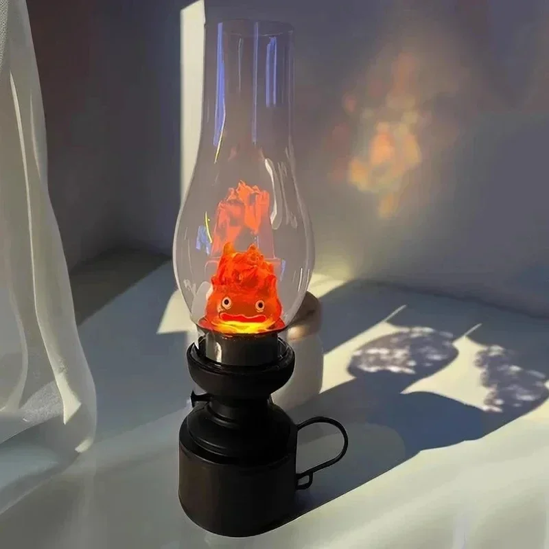 Vintage Flame Casifa Night Light Cartoon Anime Flame Decorative Lamp Kerosene Candle Atmosphere Home Desktop Decoration