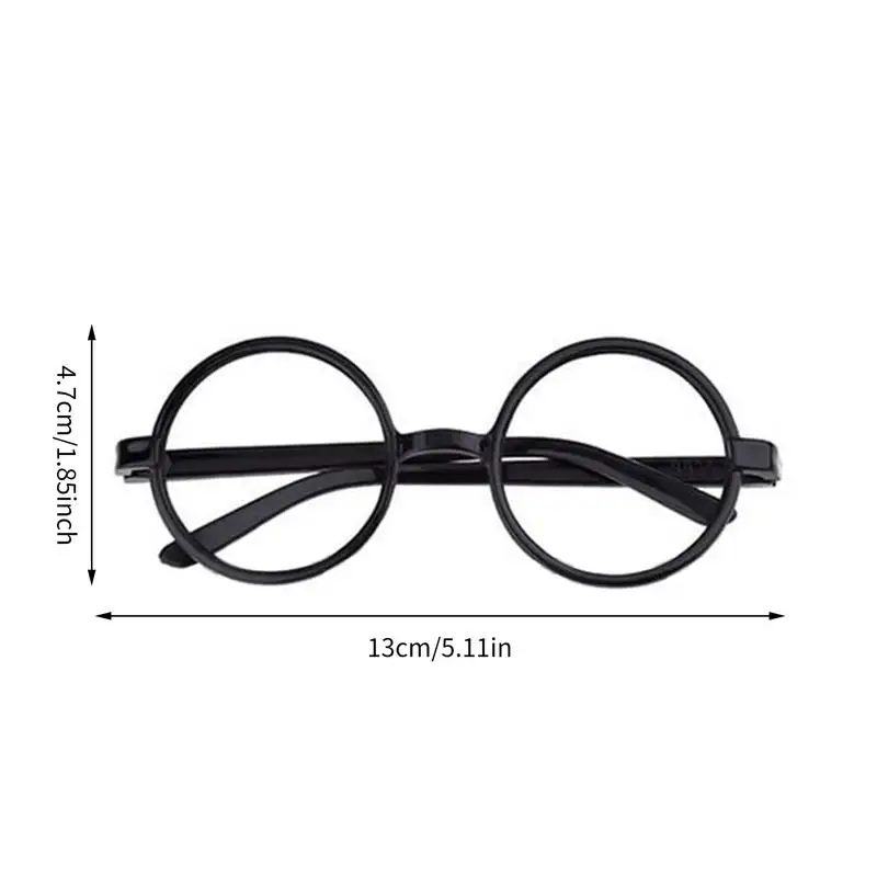 10pcs Harry Wizard Glasses Round Frame Glasses No Lens Halloween Costumes Harry-potters Cosplay Props Party Decorations Supplies