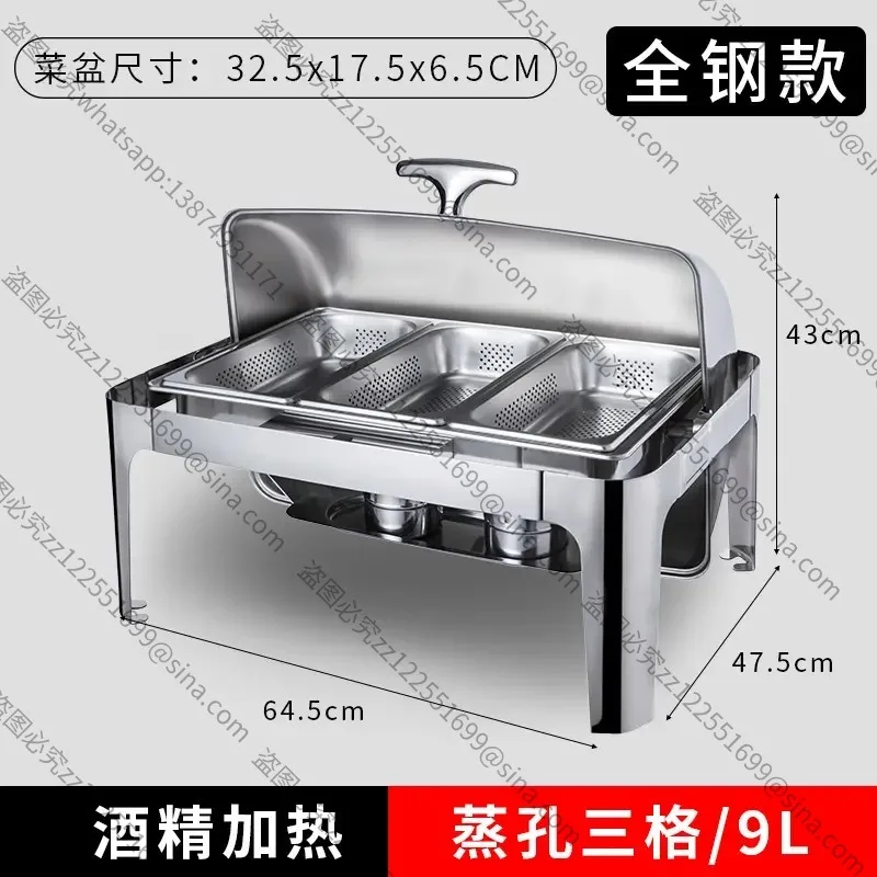 Suitable for Stainless Steel Dining Stove Flip Square Buffet Buffet Breakfast Insulation Stove Electric Heating Self-service