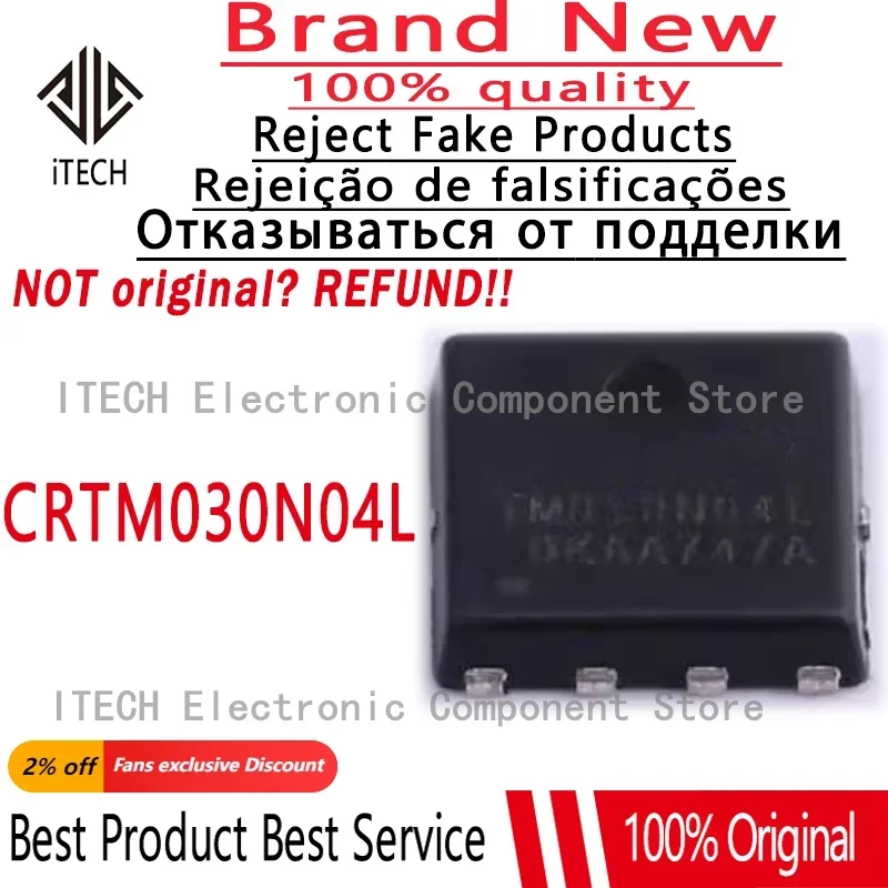 (10-50)pcs/lot Original MOSFET CRTM030N04L 30N04L TM030N04L DFN-8 Transistor 100% New and Genuine