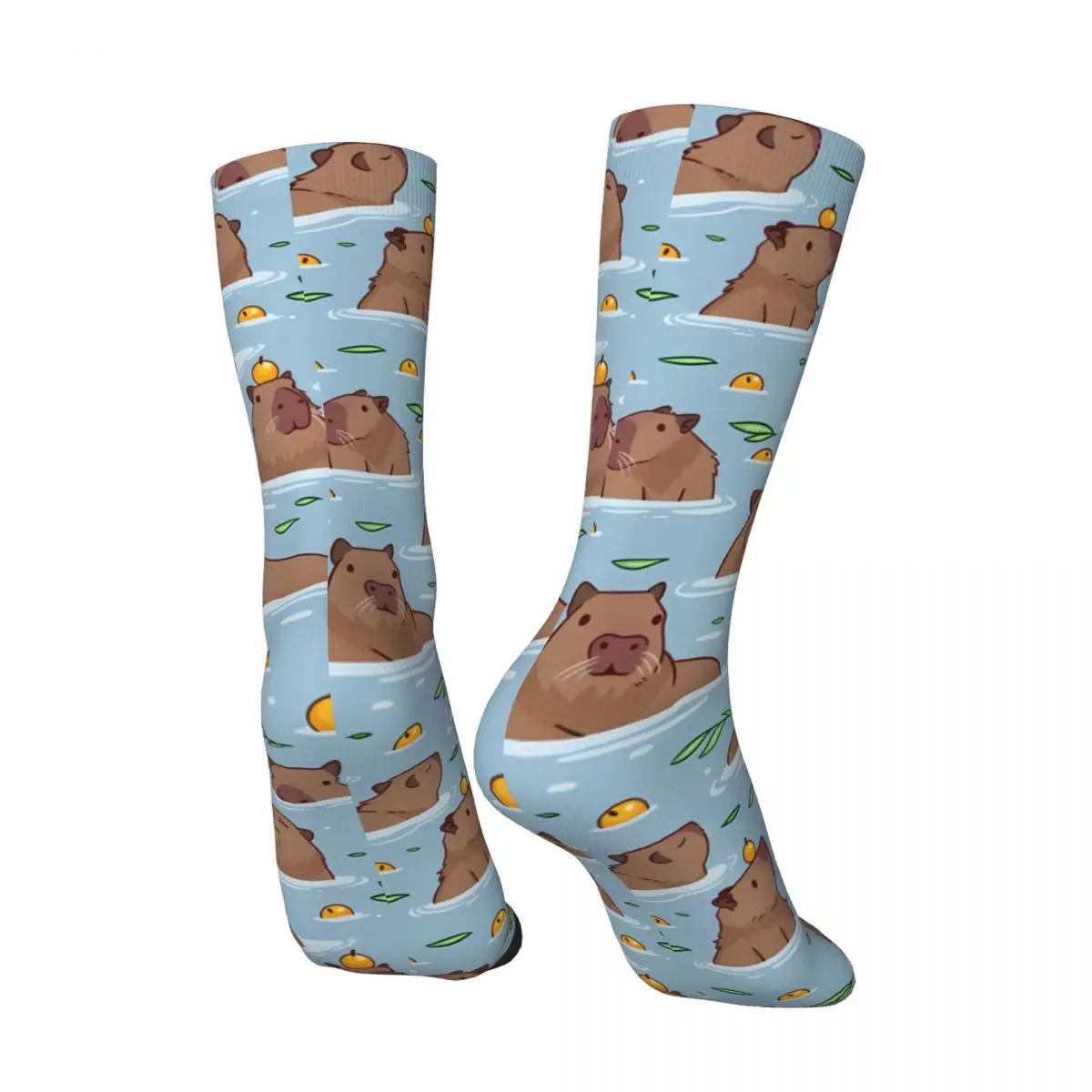 Retro Bathing Men's compression Socks Unisex Capybara Harajuku Seamless Printed Novelty Crew Sock