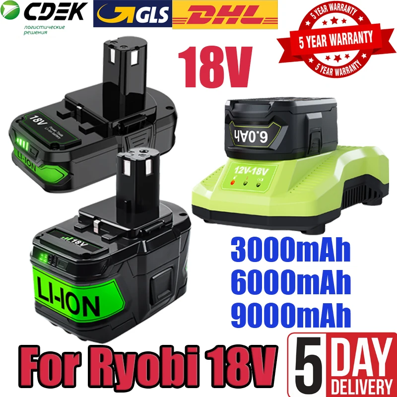 P108 RB18L20 For Ryobi 18V Lithium-ion Battery For Ryobi One P102 P103 Replacement Battery BPL1820 RB18L50 RB18L40 Cordless Tool