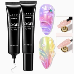 Makartt 3D Gel - Nail Art Sculpting Gel Nail Glue 15g No Wipe Clear Gel Polish for Nail Designs DIY Nail Art Drawing, Molding