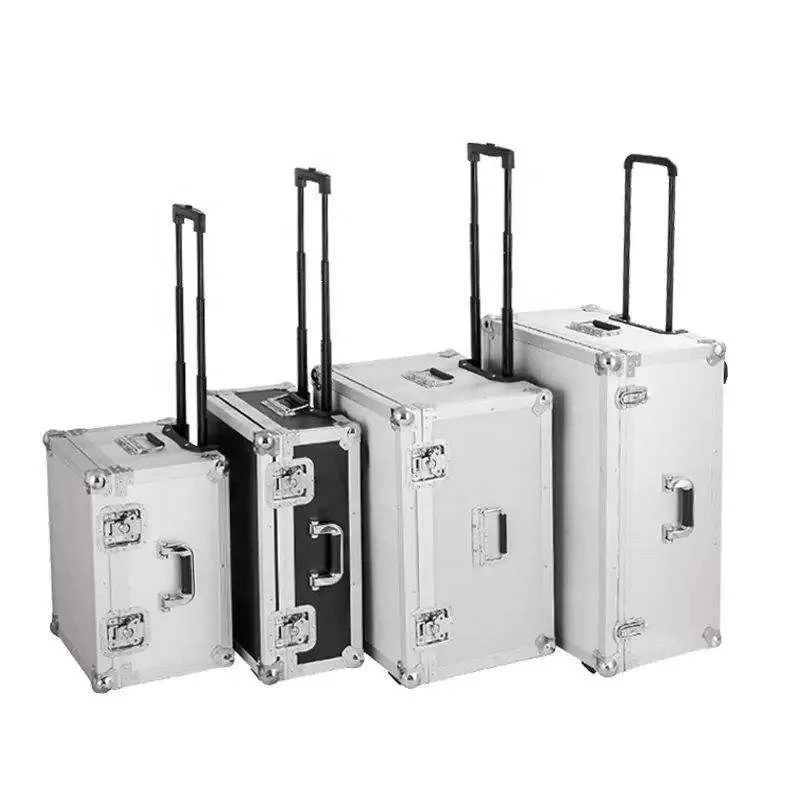 xx-OEM / ODM Custom Black Aluminum Toolcase Carrying Tv Flight case Heavy Duty Storage Hardware Boxes With Wheels