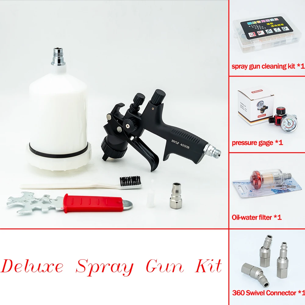 Hoge Kwaliteit 4000B HVLP Spuitpistool 1.3mm Rvs Mondstuk Verneveling Professionele Spuit Verf Airbrush Voor Auto Schilderen
