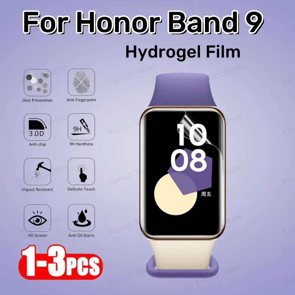 1-3PCS Hydrogel Film For Honor Band 9 Screen Protector Anti Scratch Not Glass Soft Protective Film For Honor Band9 Accessories