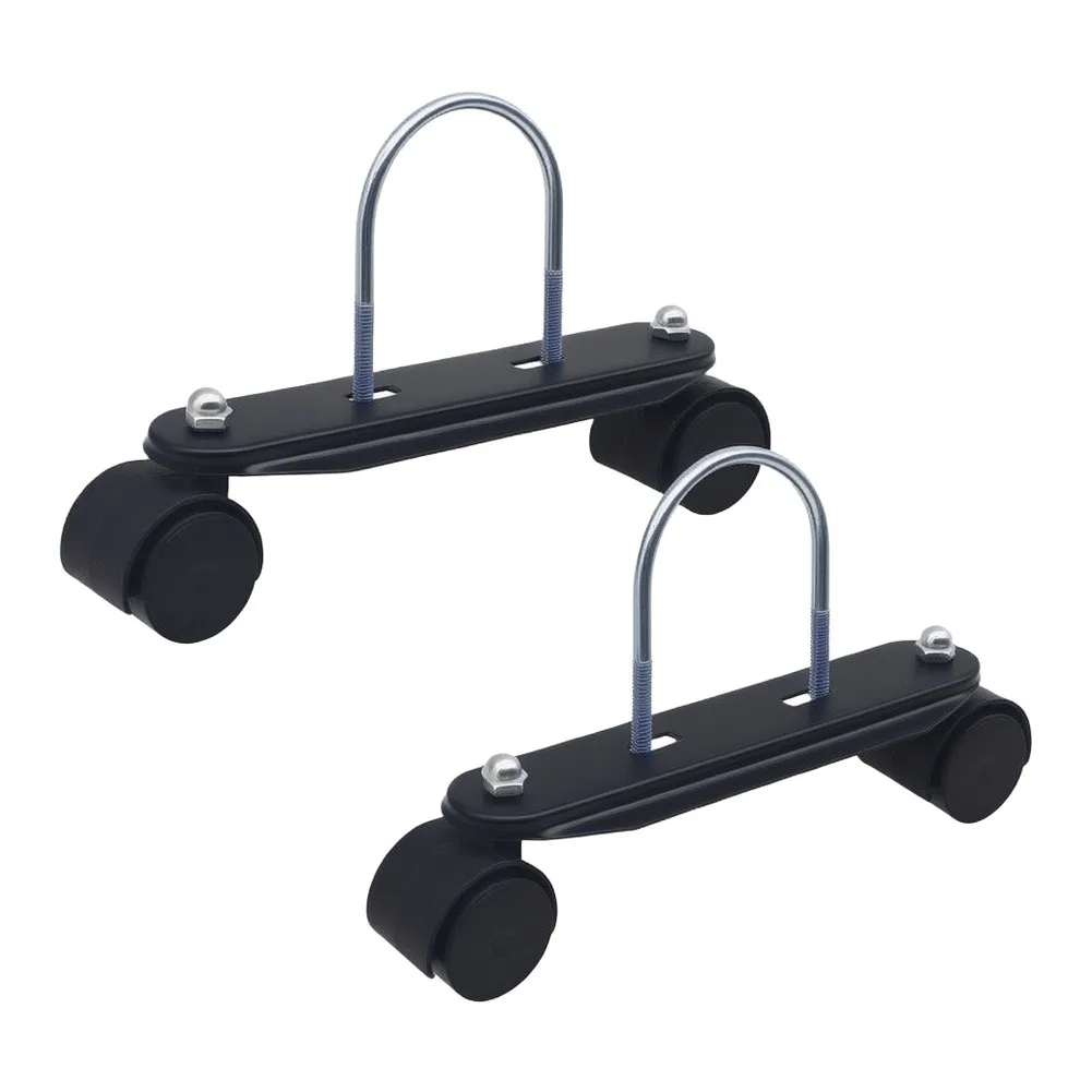 Electric For Patio Heater Caster Kit: 2pcs Metal-Plastic Casters with U-Shaped Bracket for Base Frame Mobility Enhancement